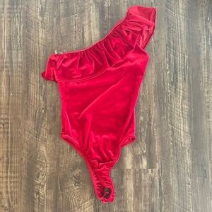 Ruffle Asymmetrical Bodysuit